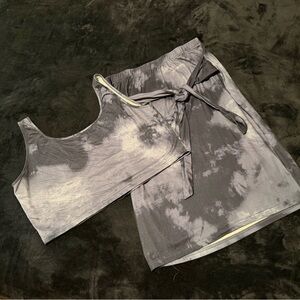 SHEIN Gray Tie-Dye Two-Piece Set